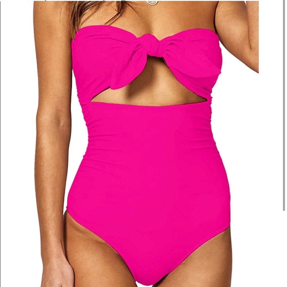 Vibrant Pink Cutout Swimsuit